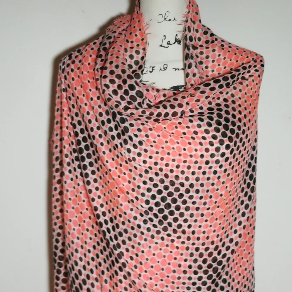 Stephen Madden Pink/Black polka dot Scarf/Wrap